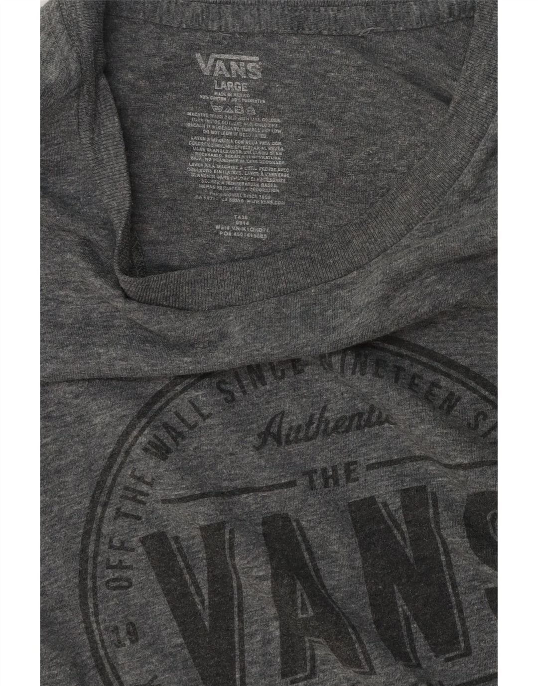 T-shirt grafica da uomo Vans grande in cotone grigio