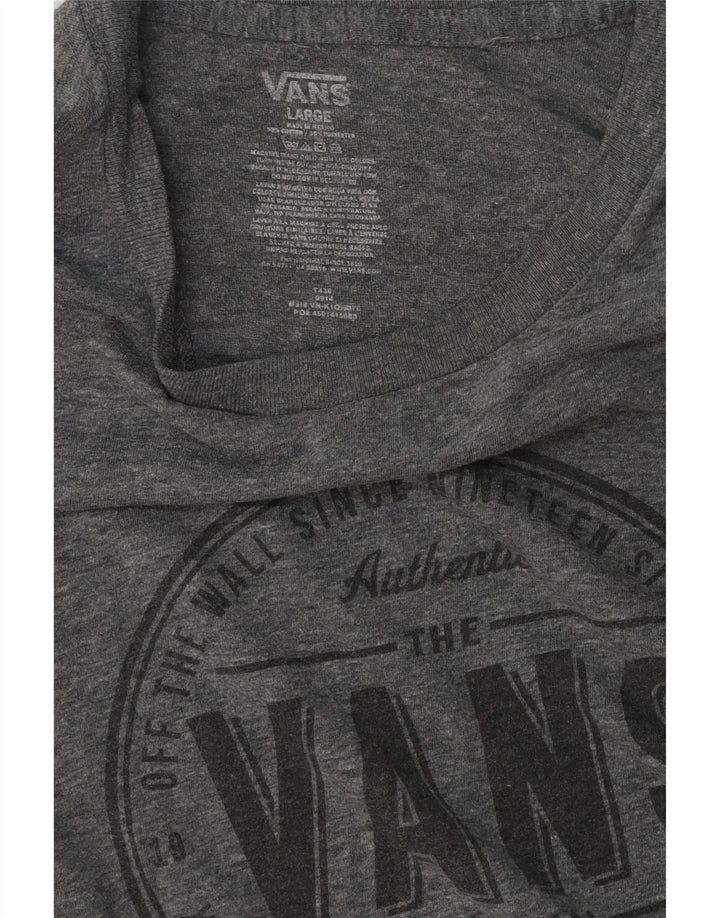 T-shirt grafica da uomo Vans grande in cotone grigio