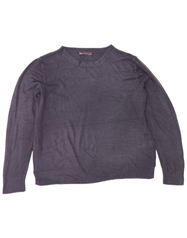 Maglione maglione con scollo a barca da donna Marks & Spencer UK 14 grande blu navy