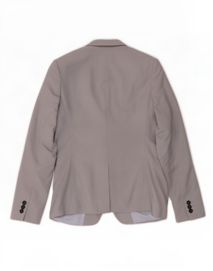 Giacca blazer da donna a 1 bottone Topshop UK 8 piccola poliestere grigio
