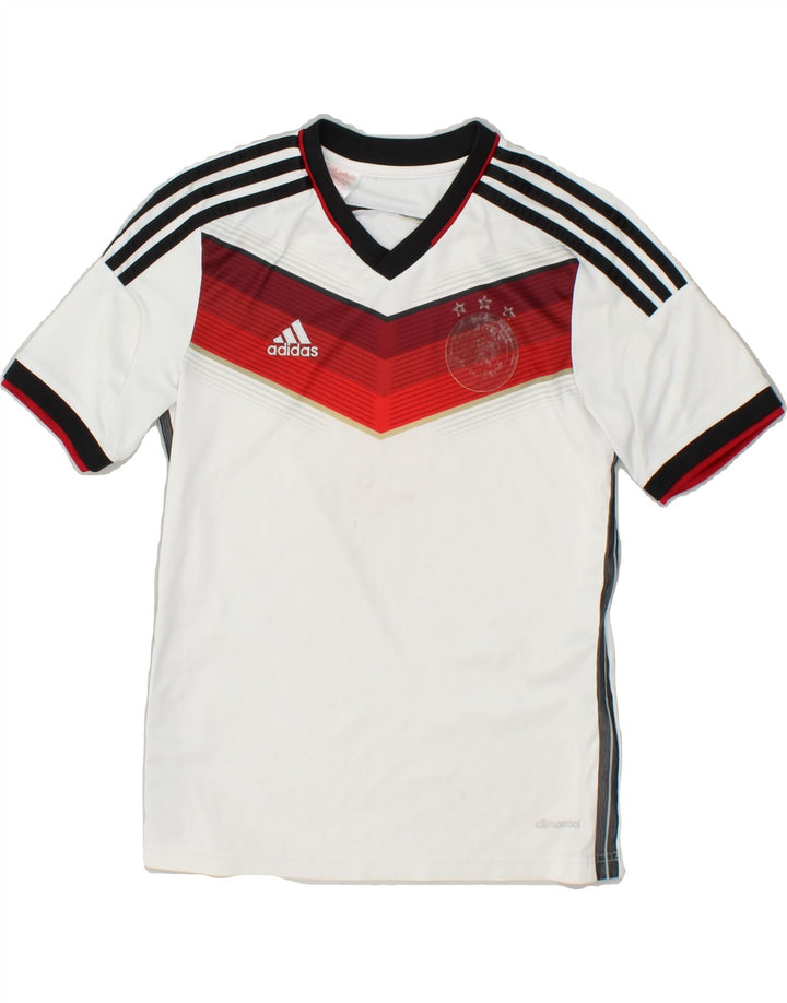 ADIDAS Boys Graphic T-Shirt Top 11-12 Years White Polyester | Vintage Adidas | Thrift | Second-Hand Adidas | Used Clothing | Messina Hembry 