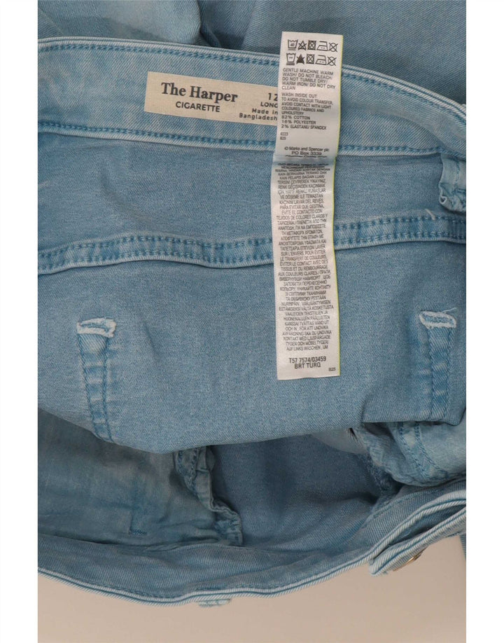 Jeans dritti da donna Marks & Spencer UK 12 medio W30 L27 Turchese
