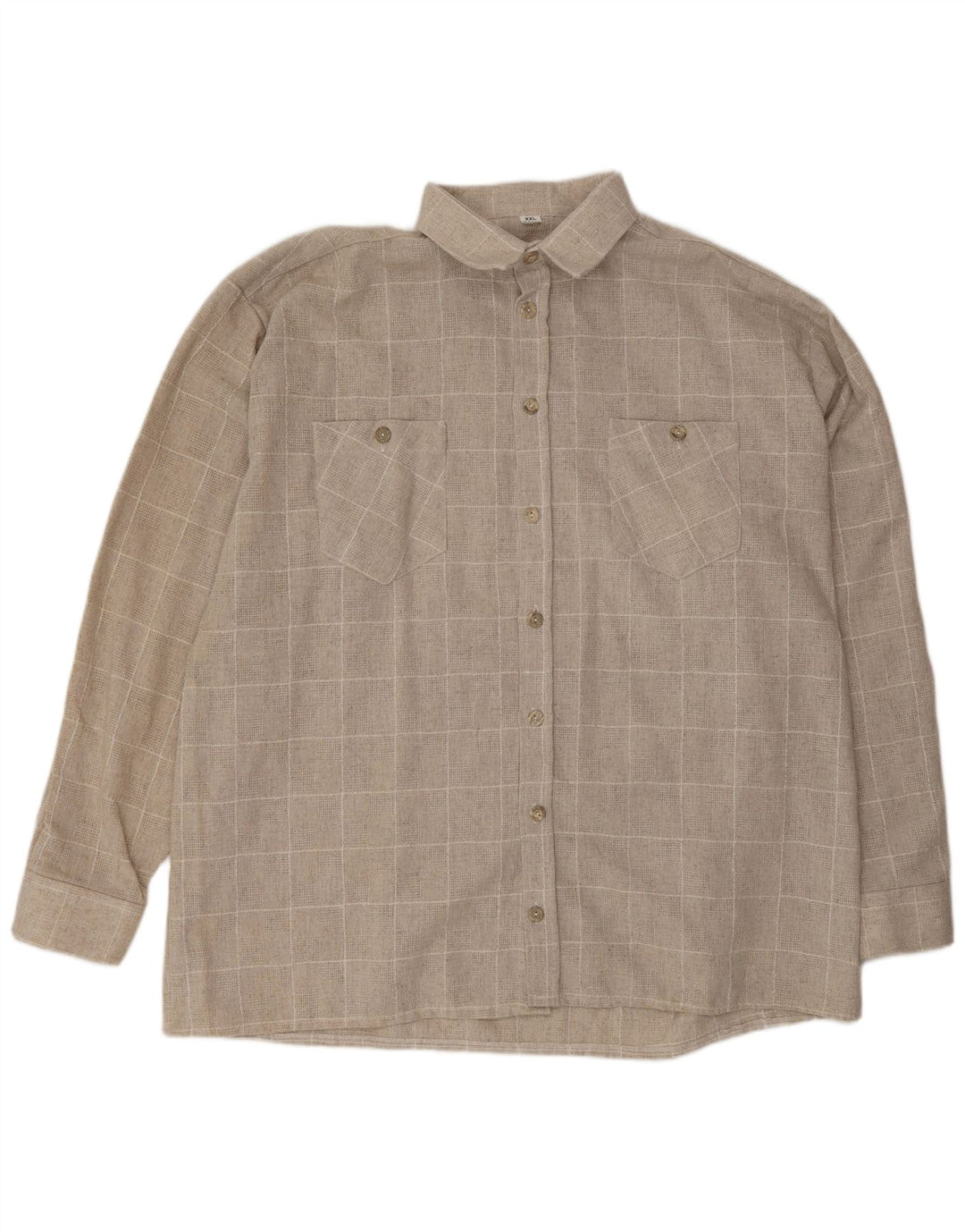 Camicia da uomo VINTAGE 2XL a quadri beige