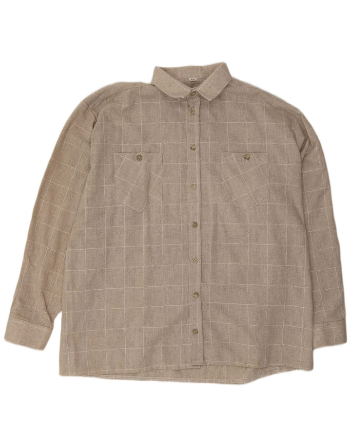 Camicia da uomo VINTAGE 2XL a quadri beige