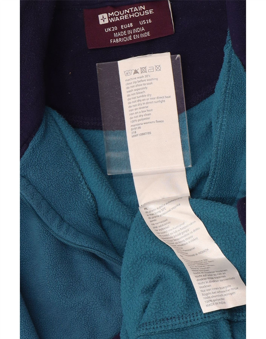 MOUNTAIN WAREHOUSE Maglione in pile da donna con collo e zip UK 20 2XL Poliestere blu
