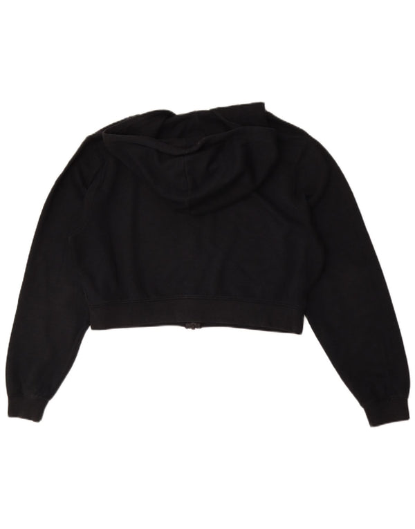 Felpa con cappuccio e zip oversize corta da donna Nike UK 6 XS Nera