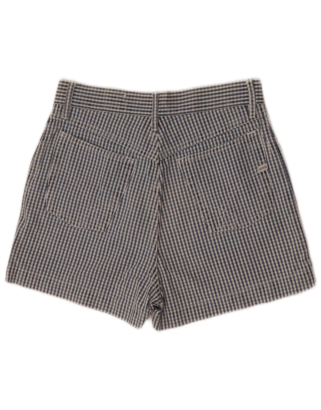 Pantaloncini casual da donna Gas W28 in cotone a quadretti blu medio