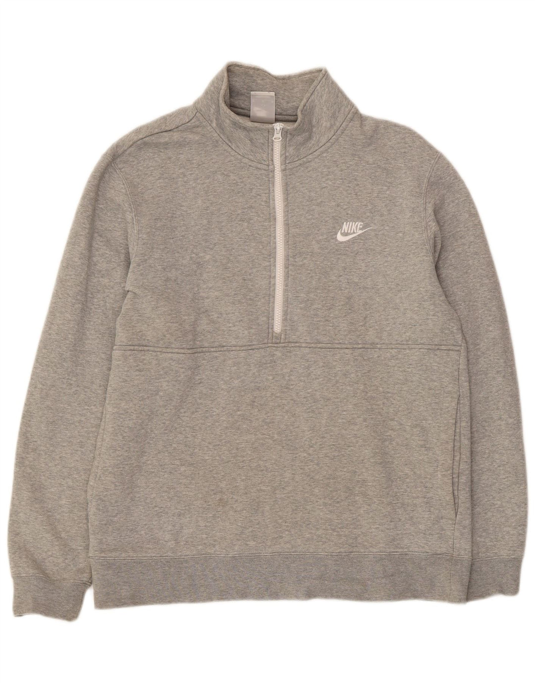 Maglia con cappuccio e zip Nike da uomo in cotone grigio medio