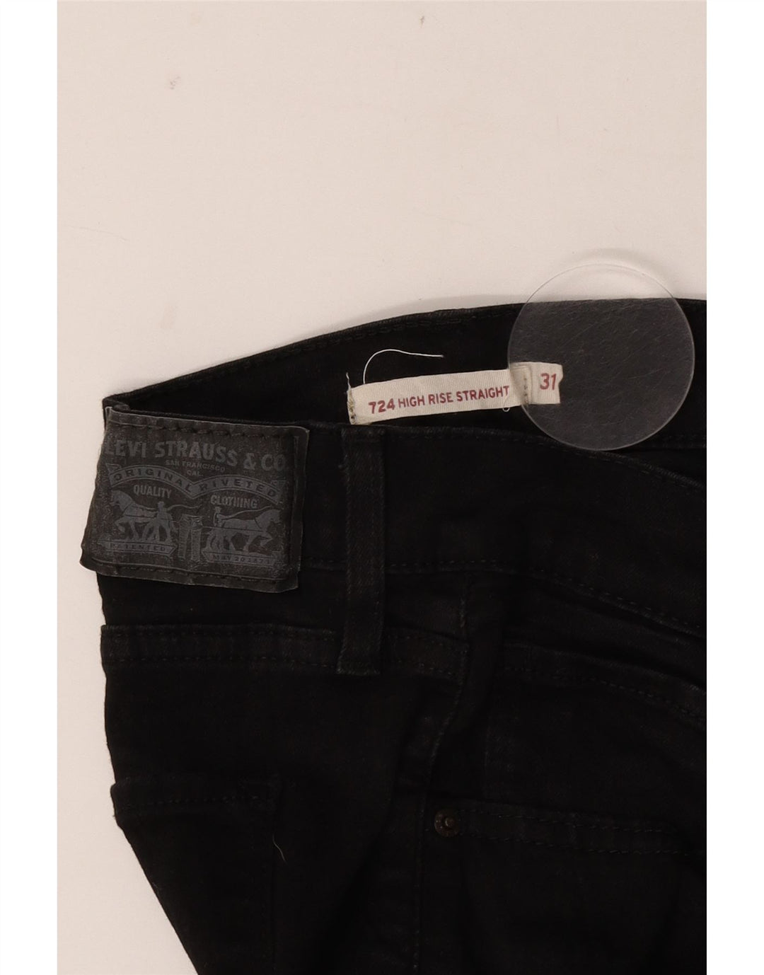 Jeans dritti a vita alta Levi's 724 da donna W31 L31 neri
