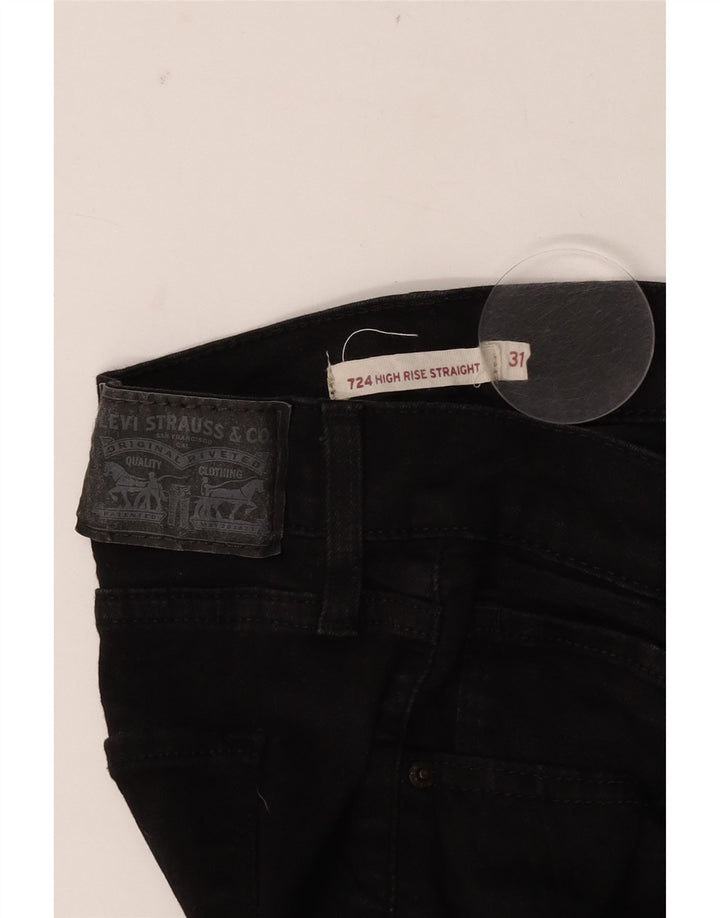 Jeans dritti a vita alta Levi's 724 da donna W31 L31 neri