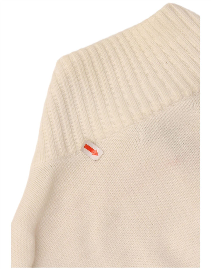 TOMMY HILFIGER Maglione cardigan da donna UK 20 2XL Cotone bianco