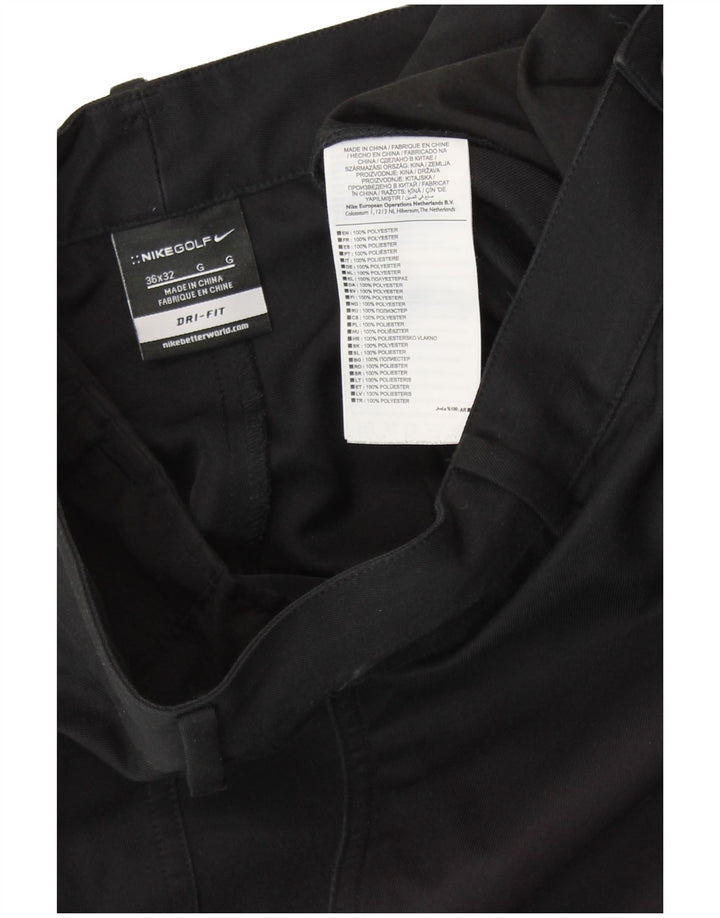 Pantaloni chino dritti NIKE Dri Fit da uomo W36 L32 poliestere nero