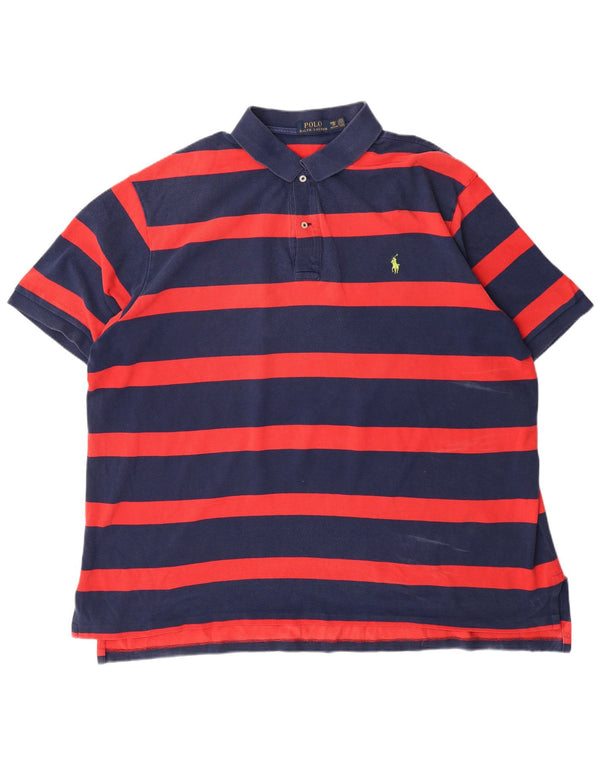 POLO RALPH LAUREN Polo da uomo 3XL in cotone a righe blu navy