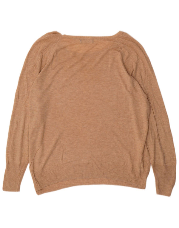 Maglione maglione oversize con scollo a barca da donna Zara UK 14 Beige medio
