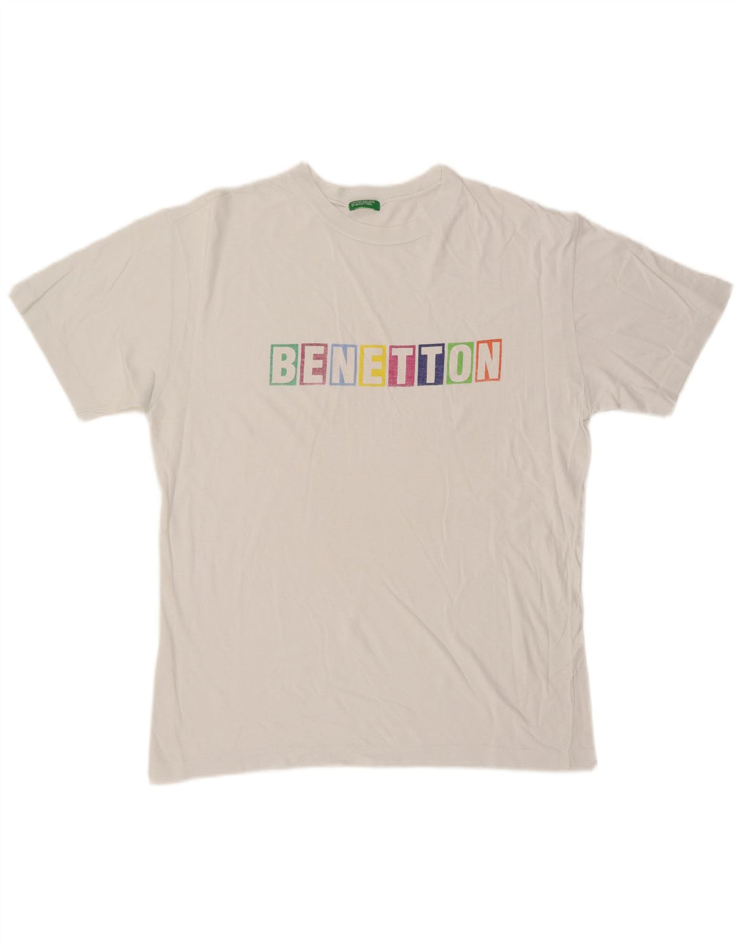 T-shirt grafica da uomo Benetton Top bianco medio