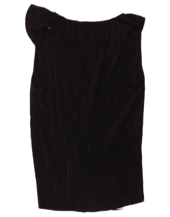 Top in camicetta senza maniche da donna Zara UK 12 poliestere nero medio