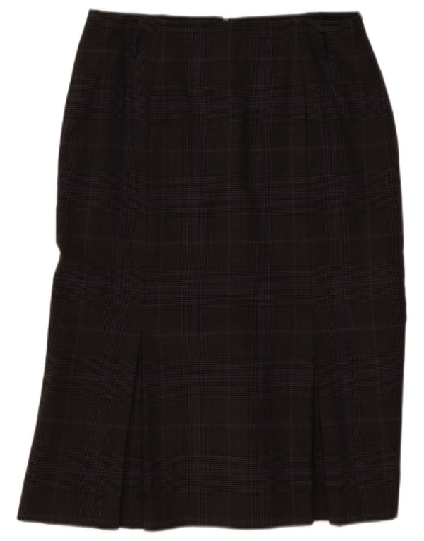 Gonna a sirena da donna Hobbs UK 14 grande W33 lana a quadri grigia