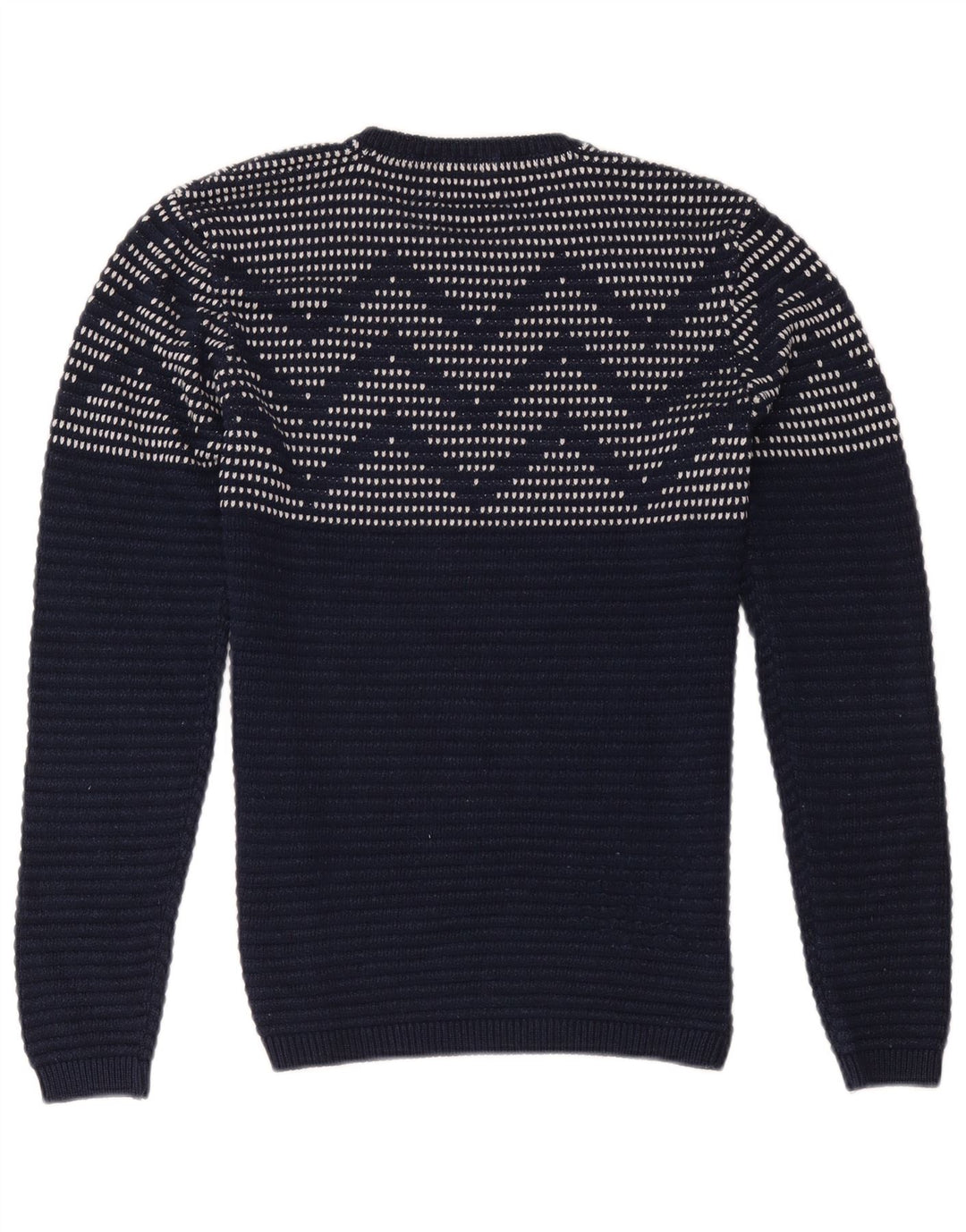 Maglione maglione girocollo da uomo Zara medio blu navy geometrico