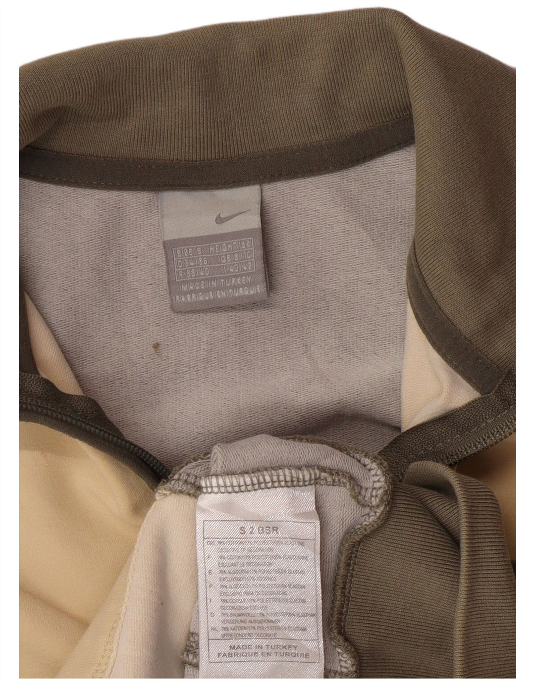 Giacca corta da tuta da donna NIKE UK 8/10 Small Beige Colourblock