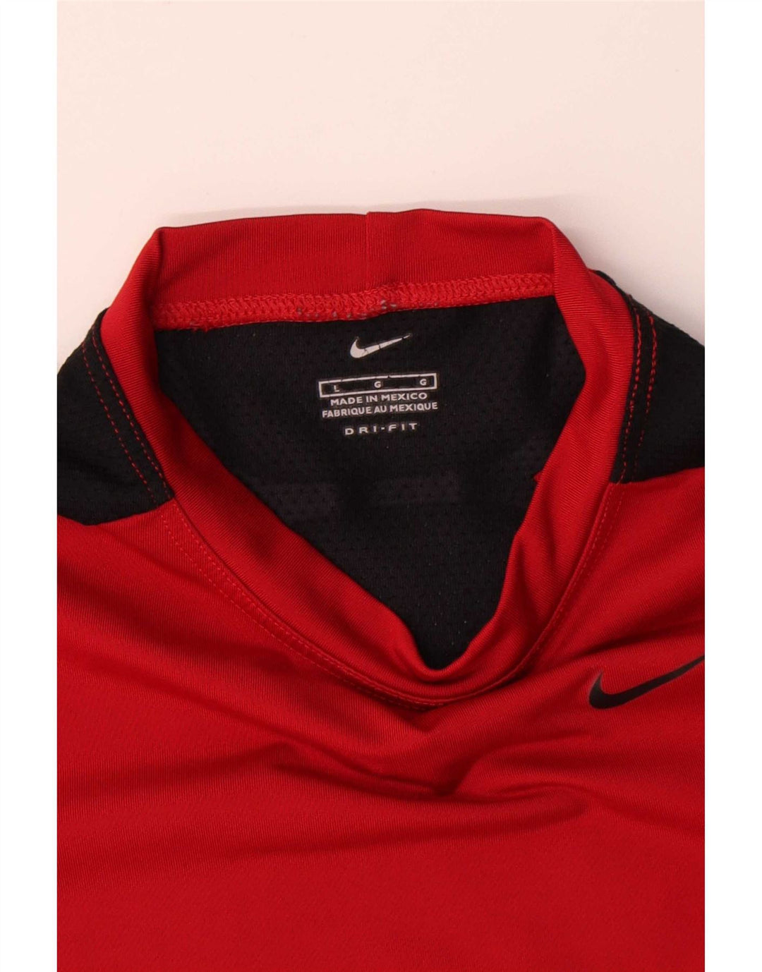 T-shirt Nike Dri Fit da uomo, grande, in poliestere color block rosso