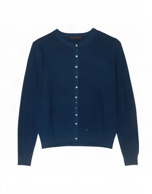 Marks & Spencer Womens Cardigan Sweater UK 12 Medium Navy Blue Viscose