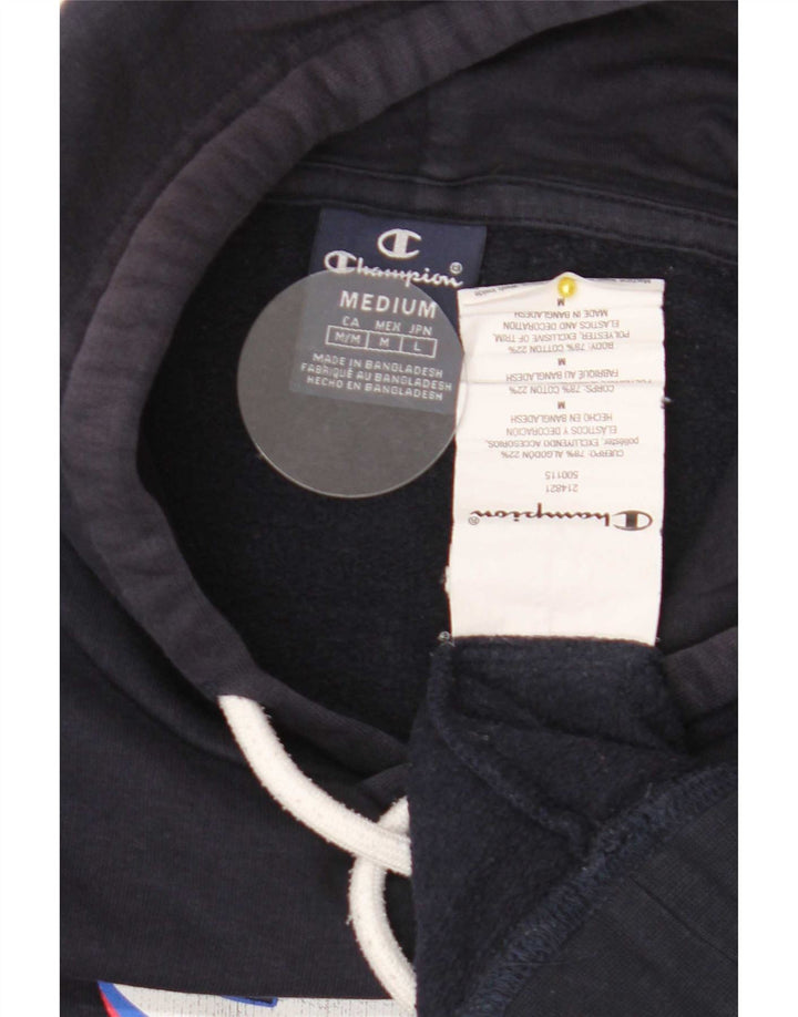 Felpa con cappuccio grafica da uomo Champion, cotone medio blu navy