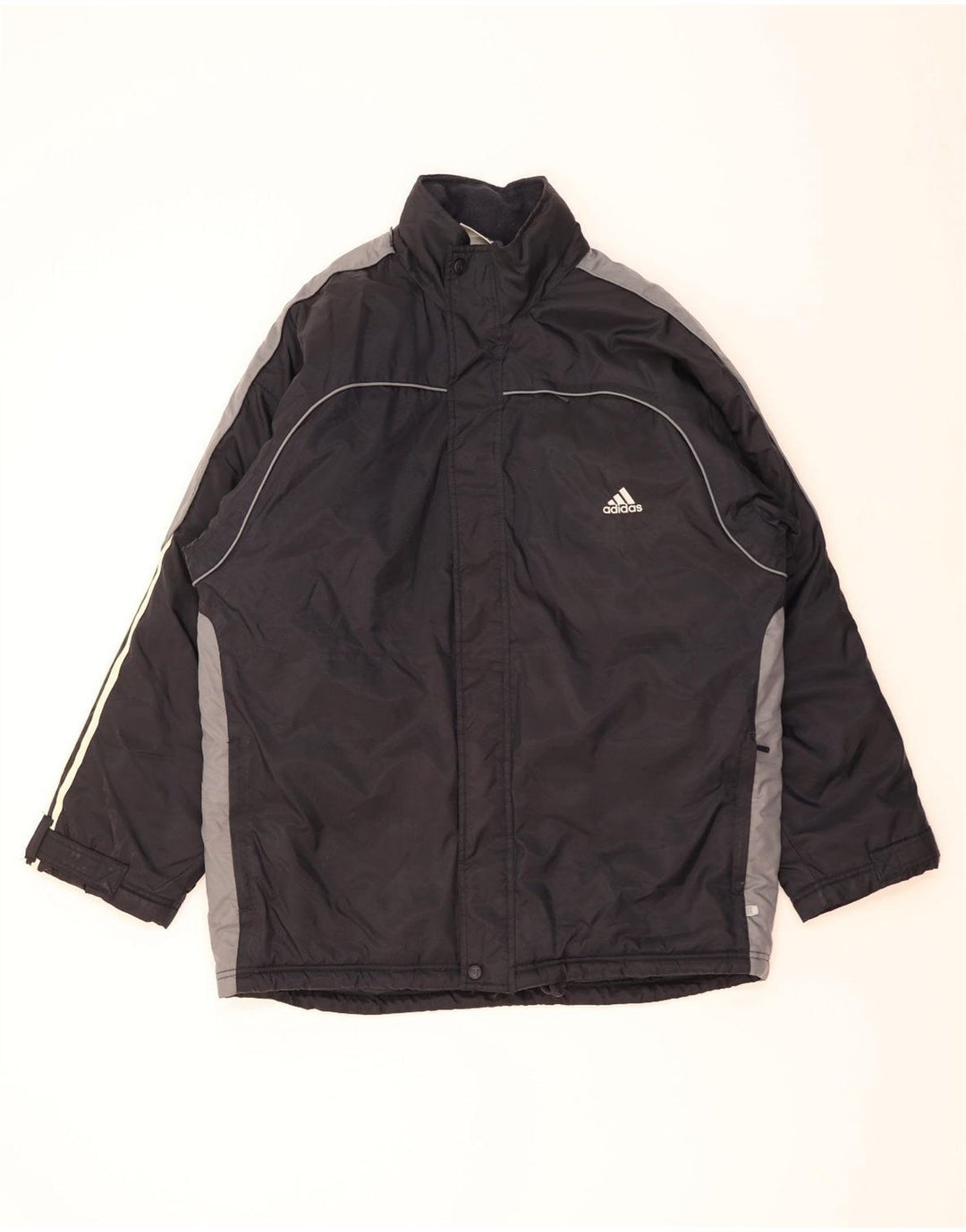 Giacca a vento con cappuccio da uomo Adidas UK 40/42 Medium Black Colourblock