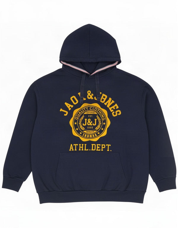 Jack & Jones Felpa con cappuccio grafica da uomo 3XL Cotone blu navy