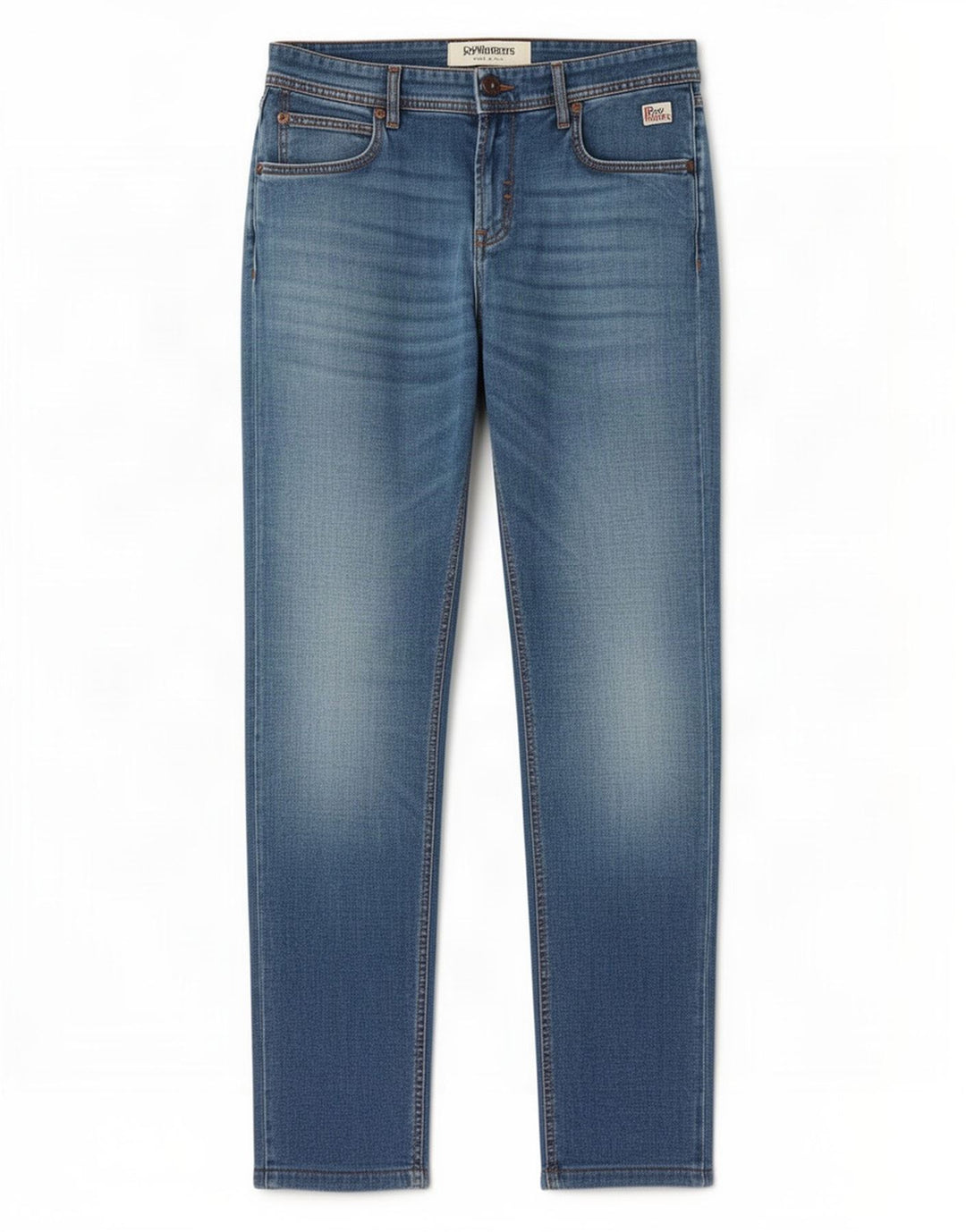 Jeans slim da uomo Roy Rogers W34 L29 cotone blu