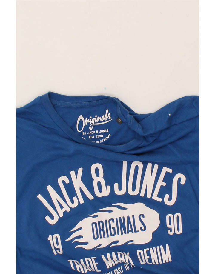 JACK & JONES Mens Graphic T-Shirt Top Medium Blue Vintage Jack & Jones and Second-Hand Jack & Jones from Messina Hembry 