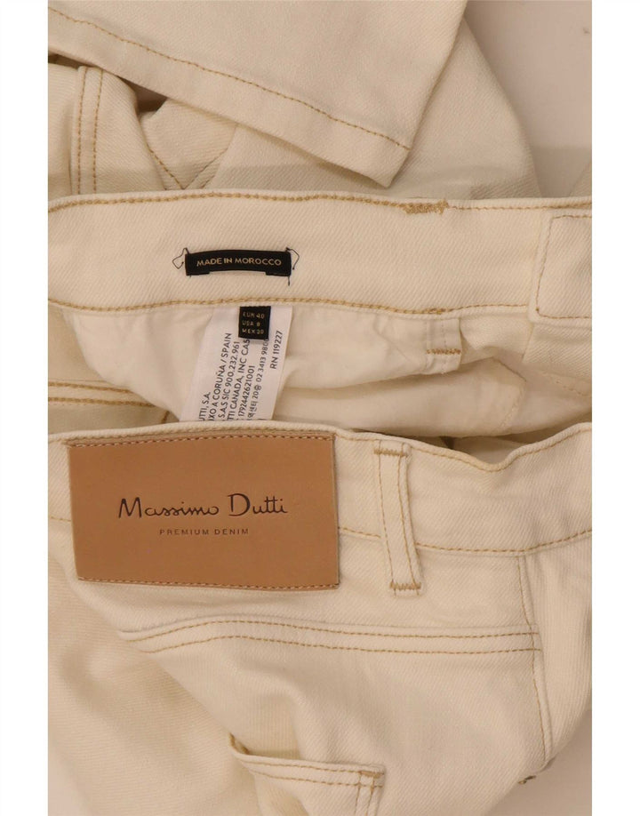 Jeans dritti da donna Massimo Dutti EU 40 medio W30 L29 cotone bianco sporco