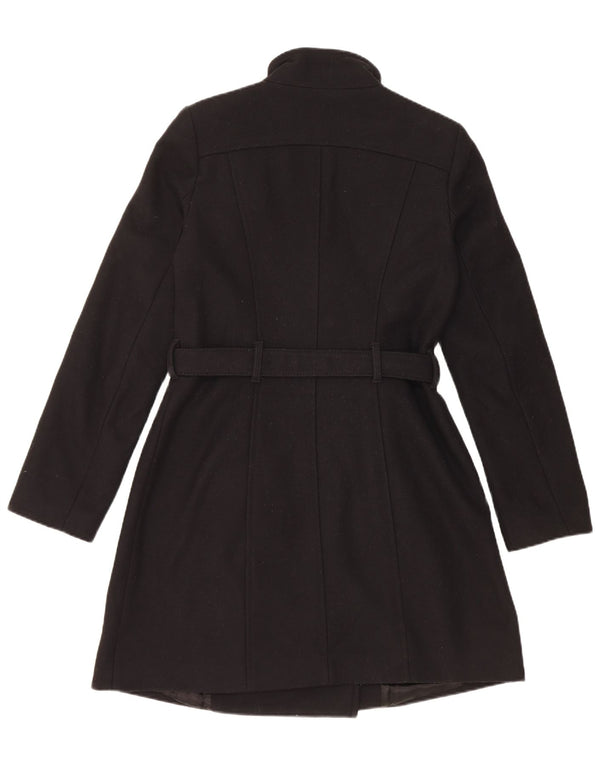 Benetton Womens Overcoat IT 42 Medium Black Wool