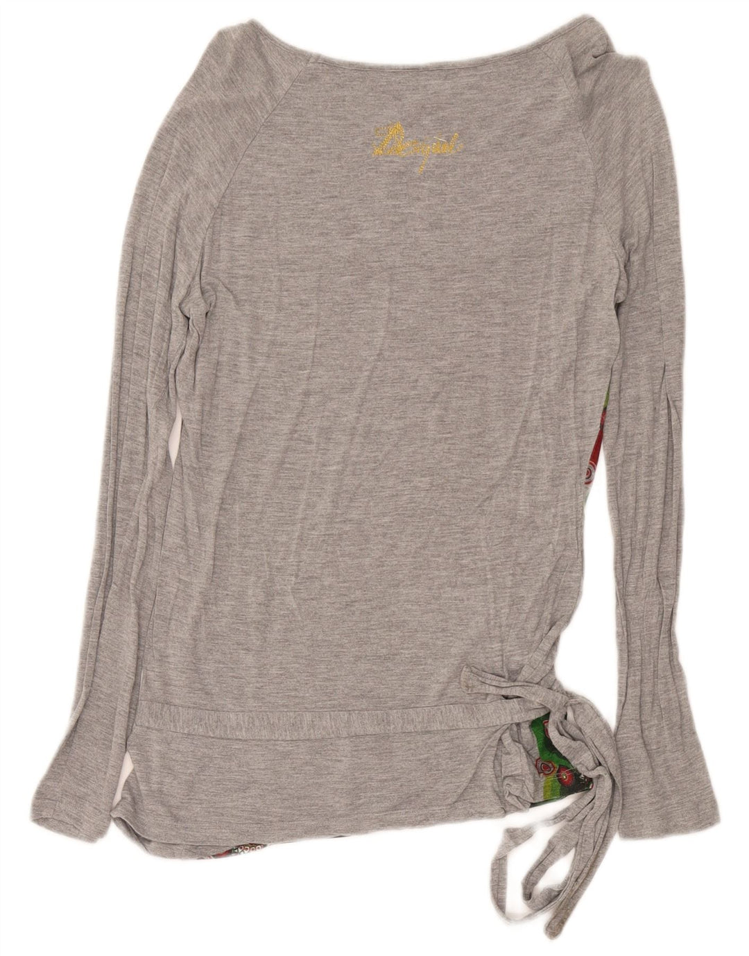 Desigual Womens Graphic Top manica lunga UK 12 Medium Grey Geometric