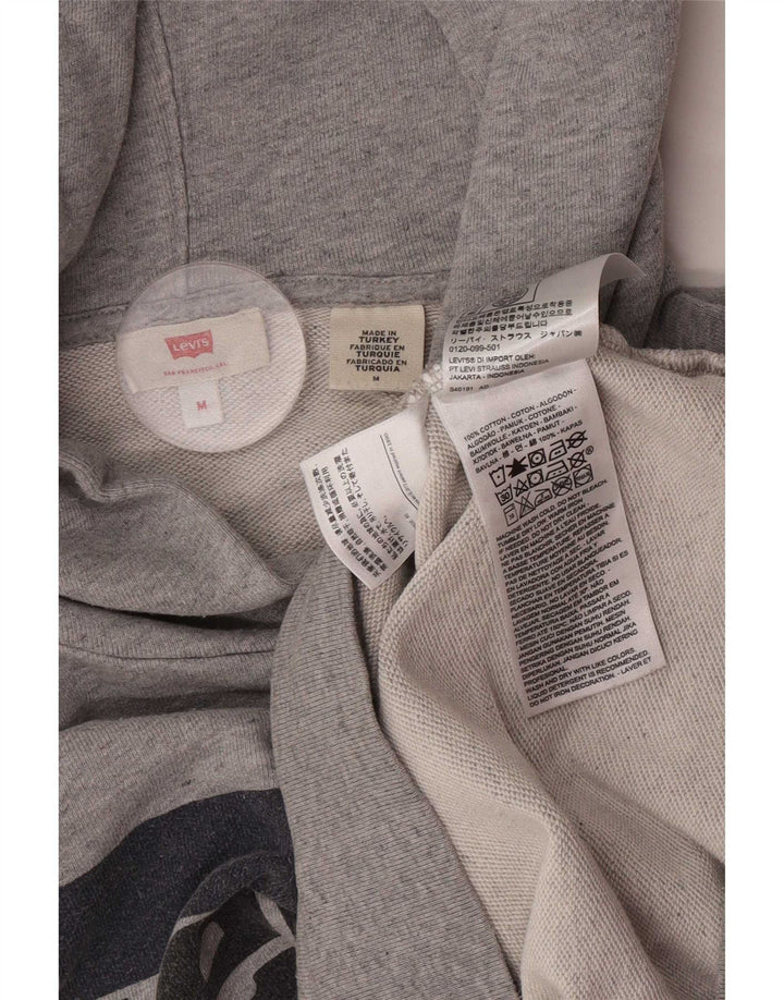 Maglione con cappuccio grafico da uomo Levi's in cotone grigio medio