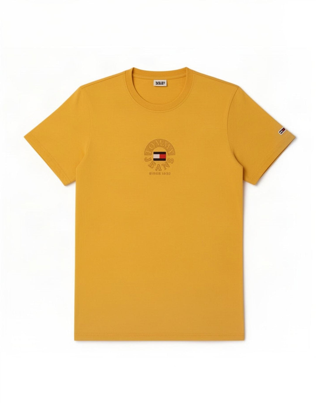 T-shirt grafica da uomo Tommy Hilfiger Top in cotone giallo medio