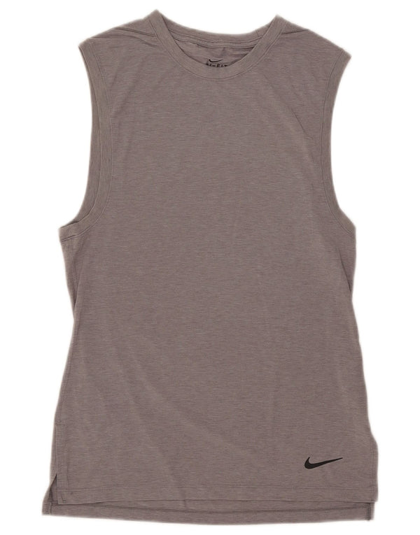 Canotta Nike Dri Fit da donna UK 10 piccola in poliestere grigio