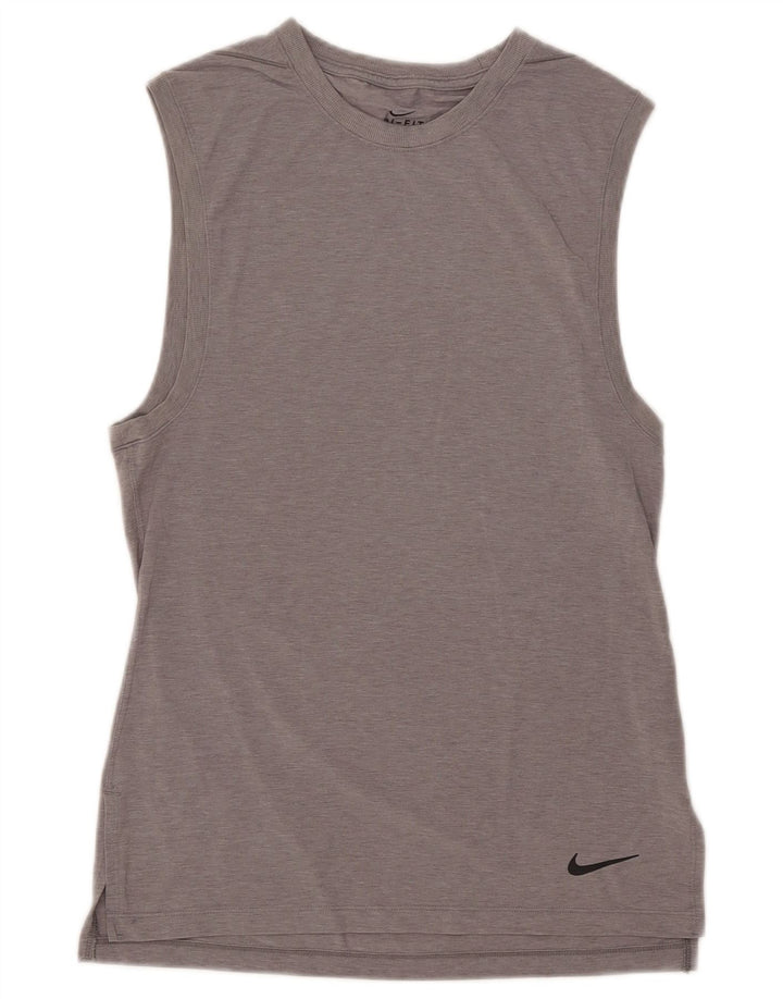 Canotta Nike Dri Fit da donna UK 10 piccola in poliestere grigio