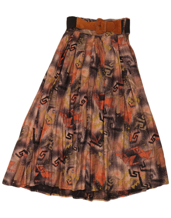 Gonna svasata maxi a vita alta da donna vintage W28 patchwork marrone medio