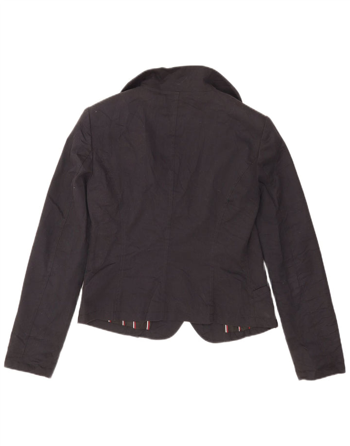 Giacca blazer a 1 bottone corta da donna Armani Jeans US 10 grande blu navy
