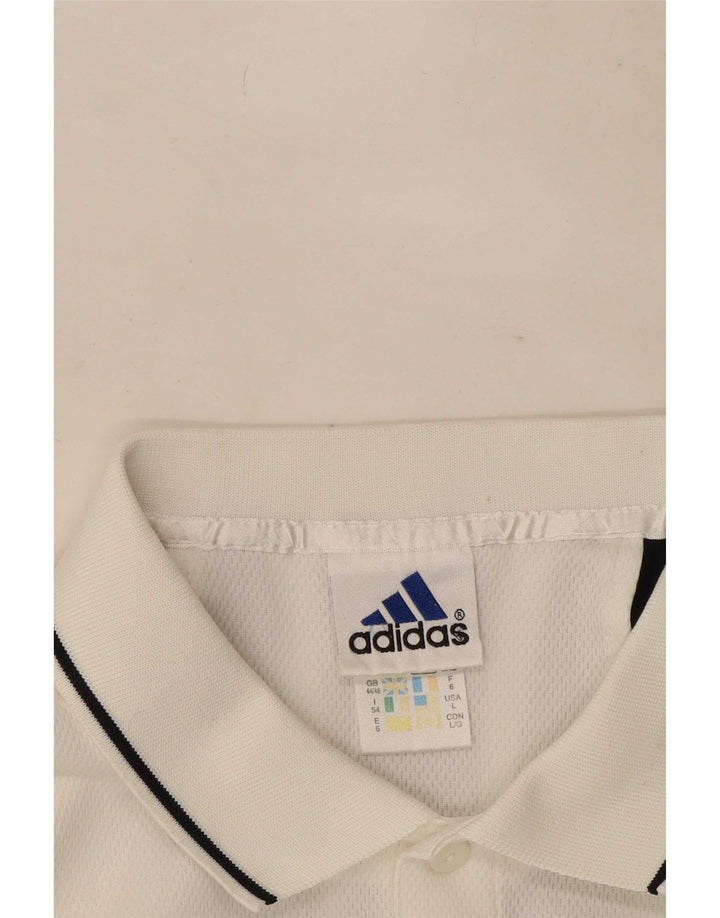 Polo Adidas da uomo UK 44/46 grande poliestere bianco