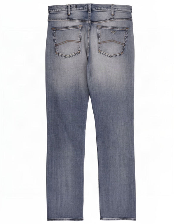 Jeans dritti vestibilità regolare da uomo Armani W34 L34 cotone blu