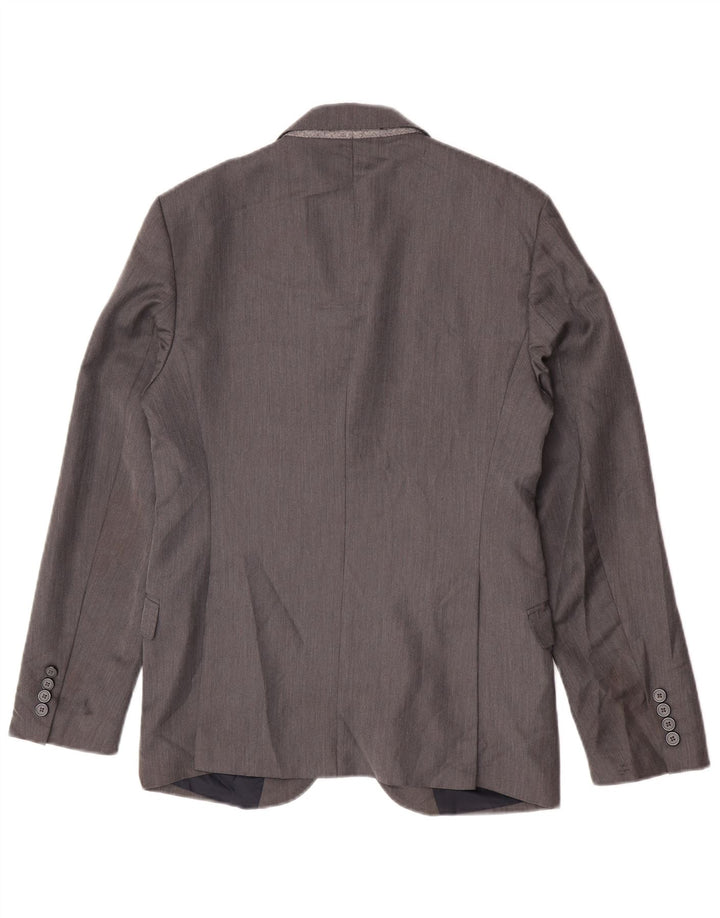 Giacca blazer a 2 bottoni da uomo Zara EU 46 piccola poliestere grigio