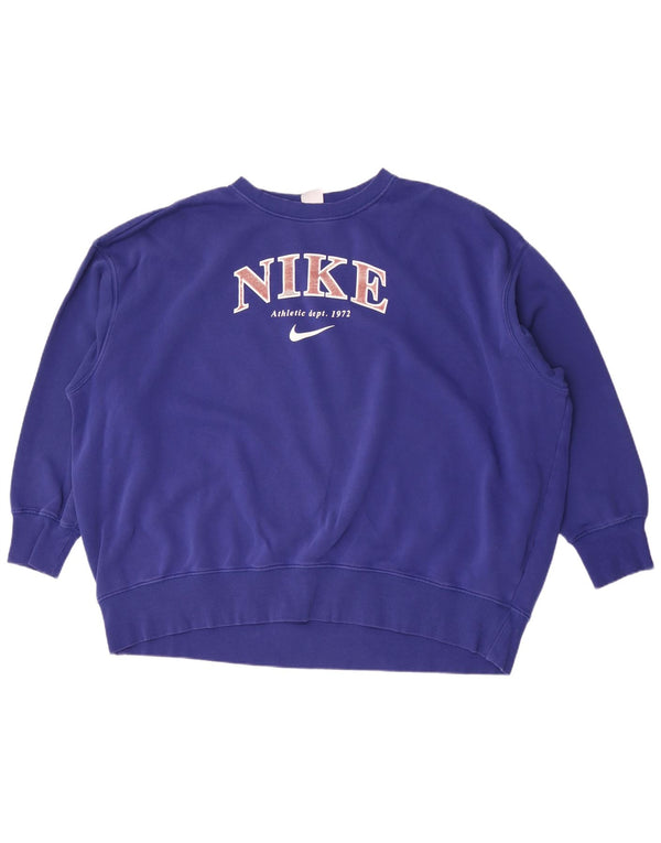 Felpa Nike da uomo con grafica ampia e vestibilità ampia, 2XL, cotone blu
