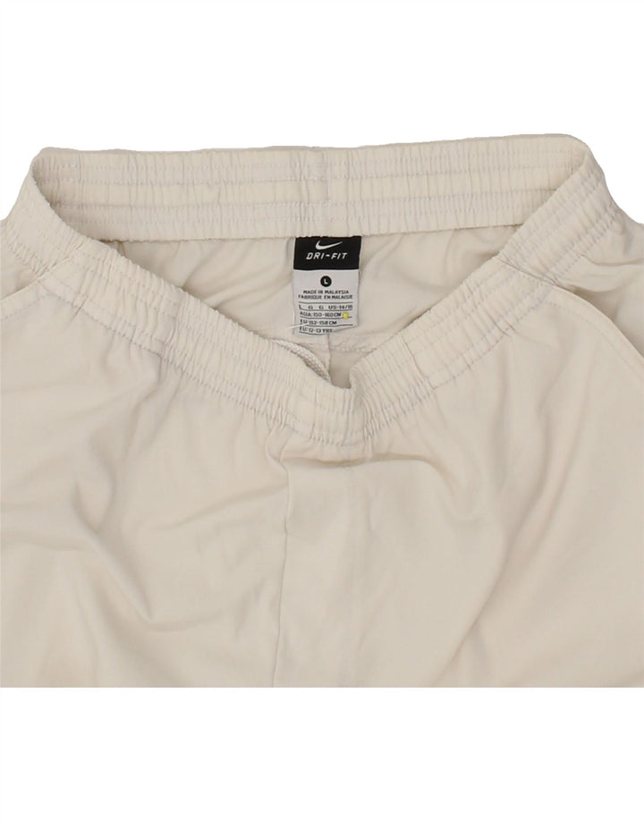 NIKE Boys Sport Shorts 12-13 Years Large  White Polyester Vintage Nike and Second-Hand Nike from Messina Hembry 