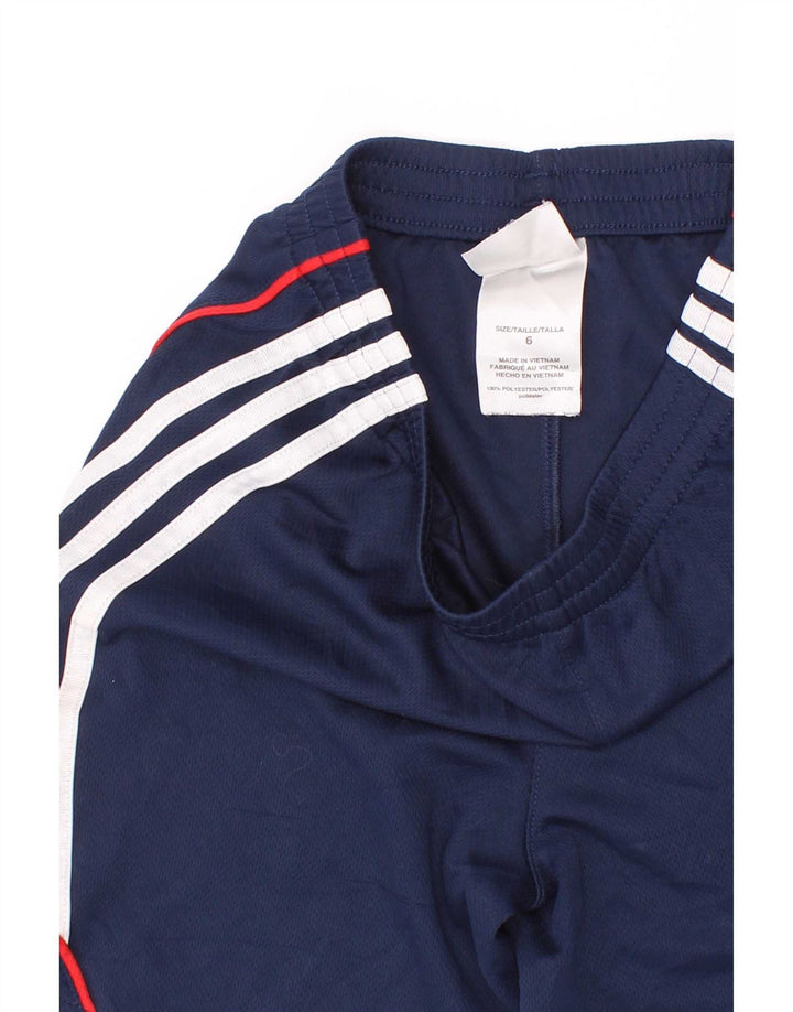 Pantaloncini sportivi Adidas da bambino 5-6 anni in poliestere color block blu navy