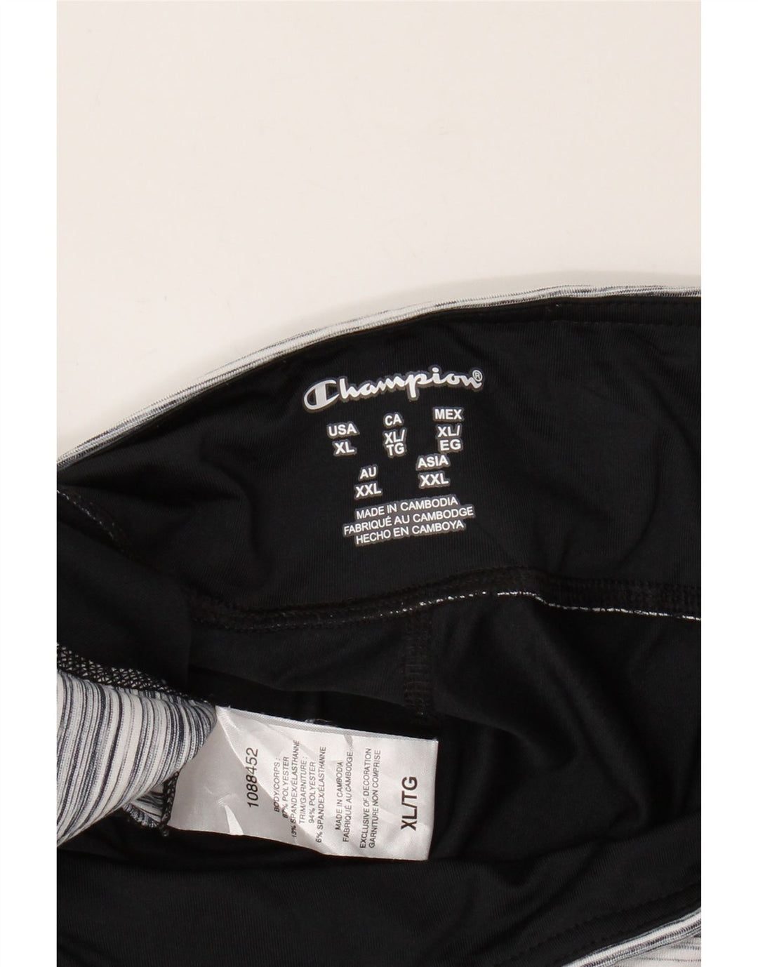 Leggings Capri da donna Champion UK 18 XL Poliestere a righe nere