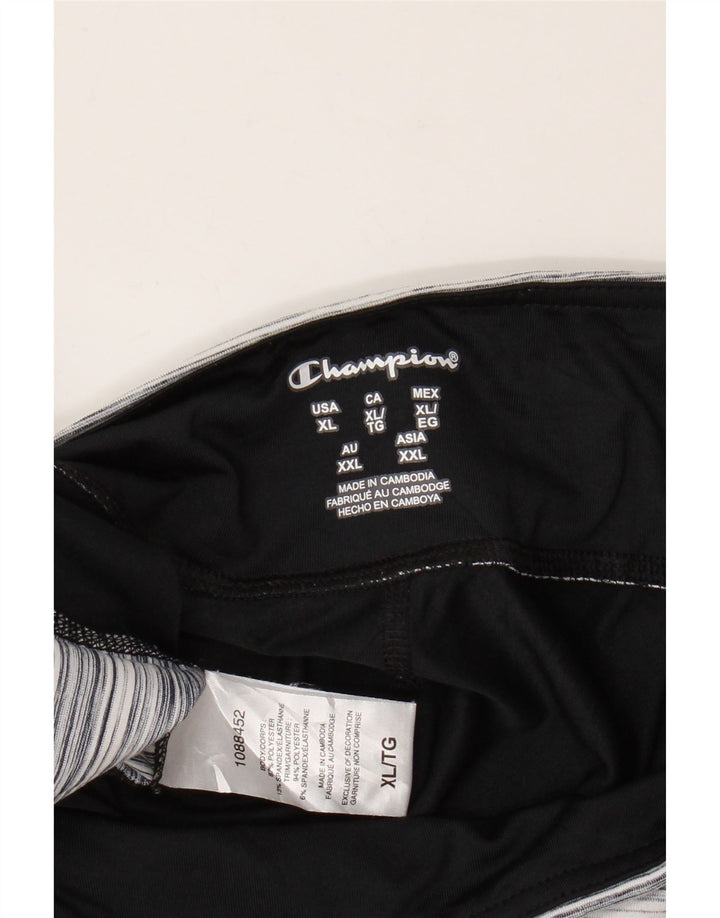 Leggings Capri da donna Champion UK 18 XL Poliestere a righe nere