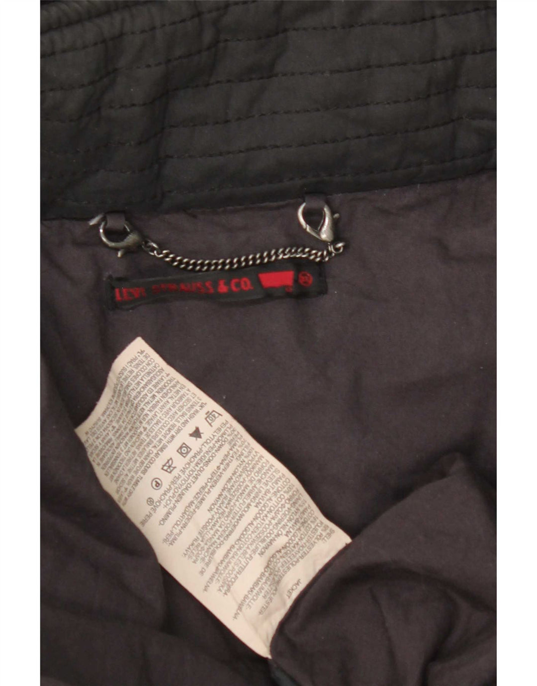 Cappotto imbottito con cappuccio da uomo Levi's UK 42 XL poliestere nero