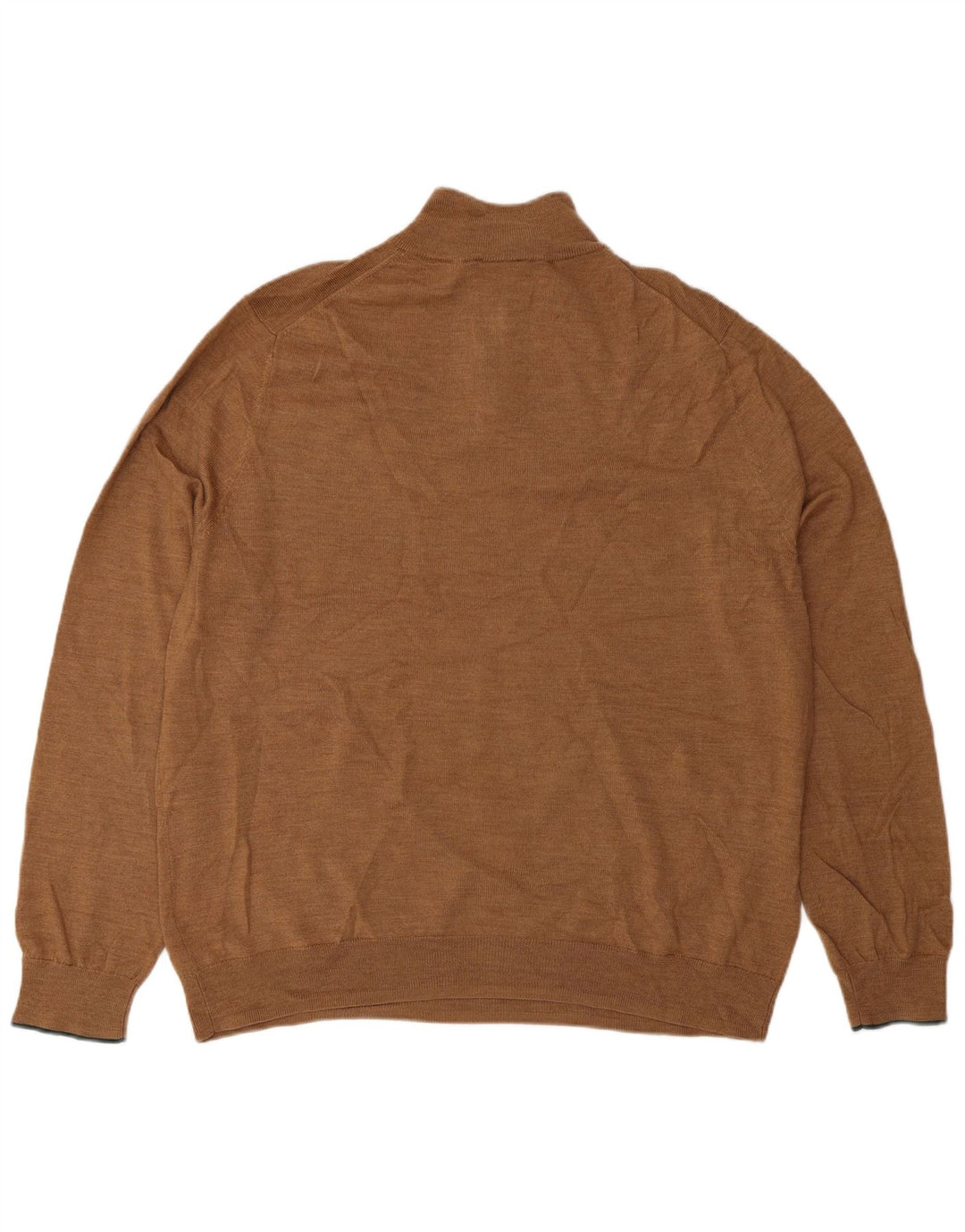 Maglione da uomo con collo con zip White Stuff 2XL in lana marrone
