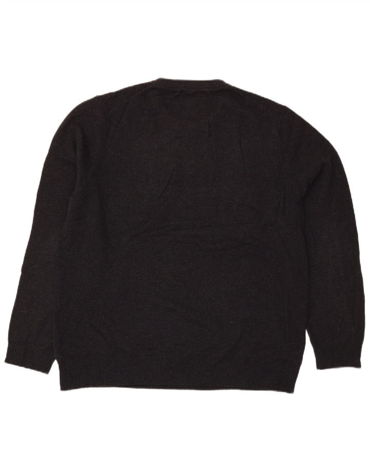 Maglione maglione girocollo da uomo Marks & Spencer grande lana nera